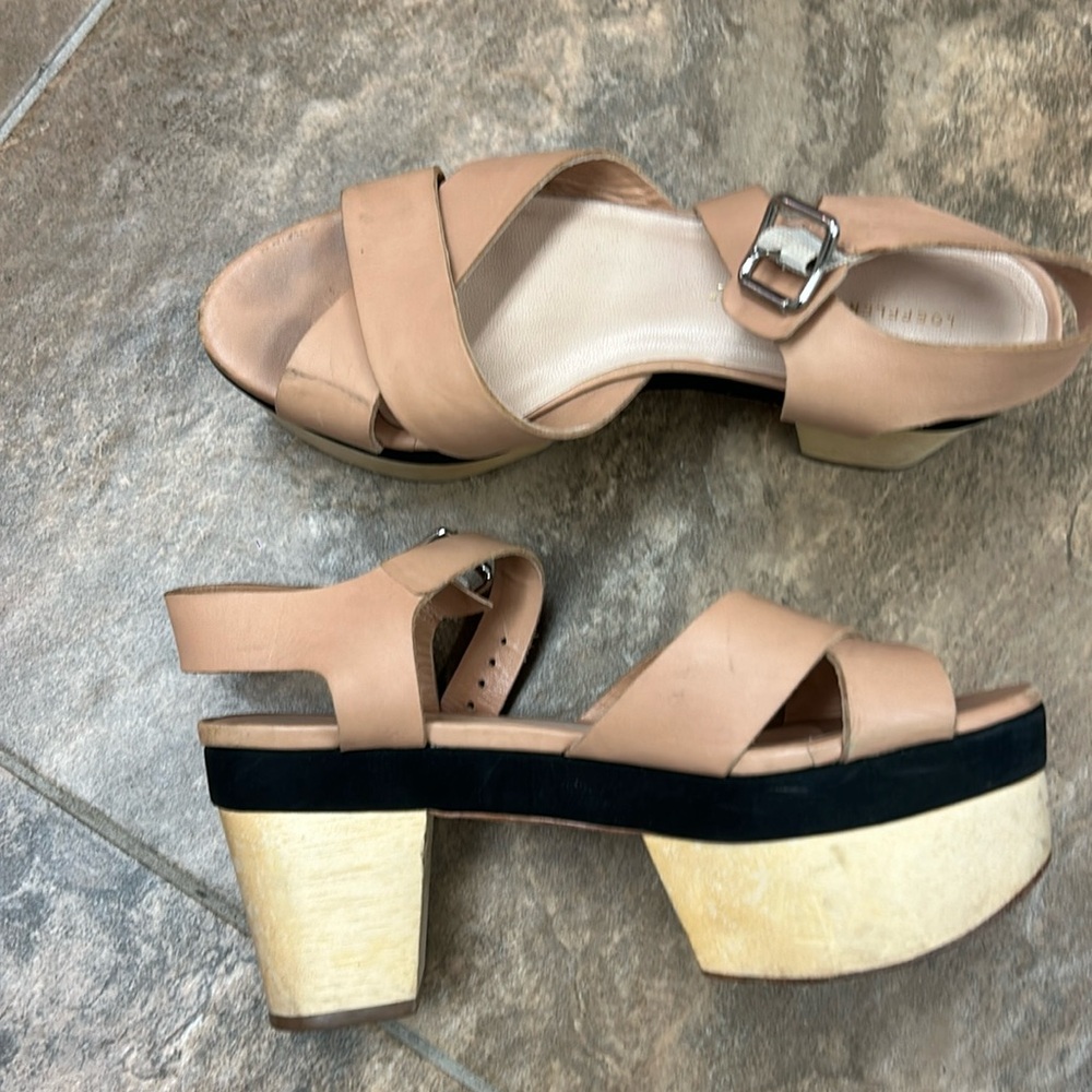 Loeffler Randall “Maren” Platform Clog Sandal Size 6.5 with 3.5” Heel Wood